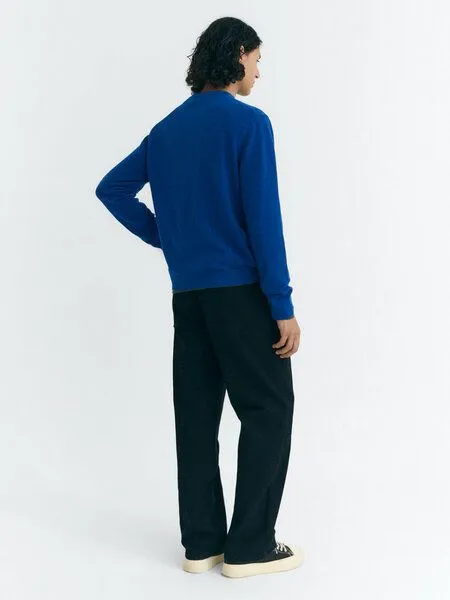 thinking mu thinking mu Herren Pullover - Lucien Knitted Sweater - aus Wolle, Indigo (blau), – Produktbild 3 von 4
