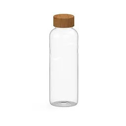 elasto elasto Trinkflasche Carve Natural, 1 l, RENEW, transparent/natur, Weiß / transparent, – Produktbild 1 von 1