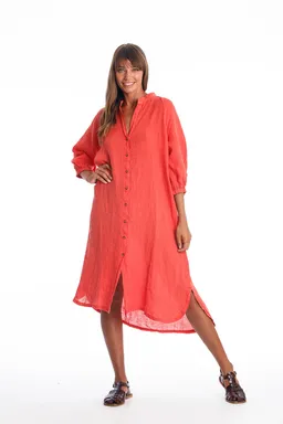 RAVENS VIEW IBIZA RAVENS VIEW IBIZA Damen vegan Hemdkleid Mei Radiant Red – Produktbild 1 von 1