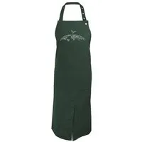 HANDGEDRUCKT HANDGEDRUCKT "Erde" Gartenschürze mit Schlitz aus zertifizierter Bio Baumwolle, Dark green, – Produktbild 1 von 1
