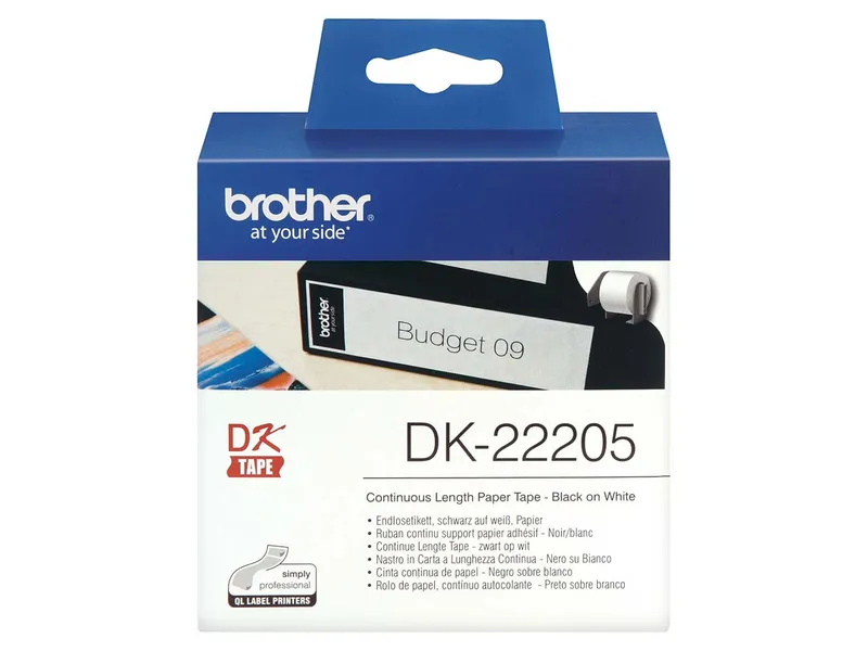 Brother Brother Endlosetiketten DK-22205 weiß 62 mm x 30,48 m – Produktbild 2 von 3