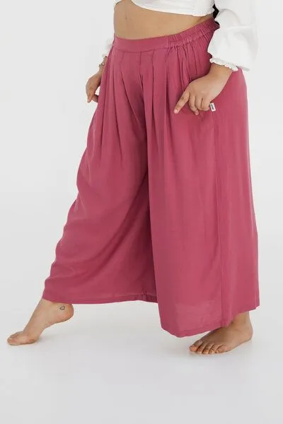paigh paigh Culotte Einfarbig Plus Size, Himbeerrot, – Produktbild 1 von 4