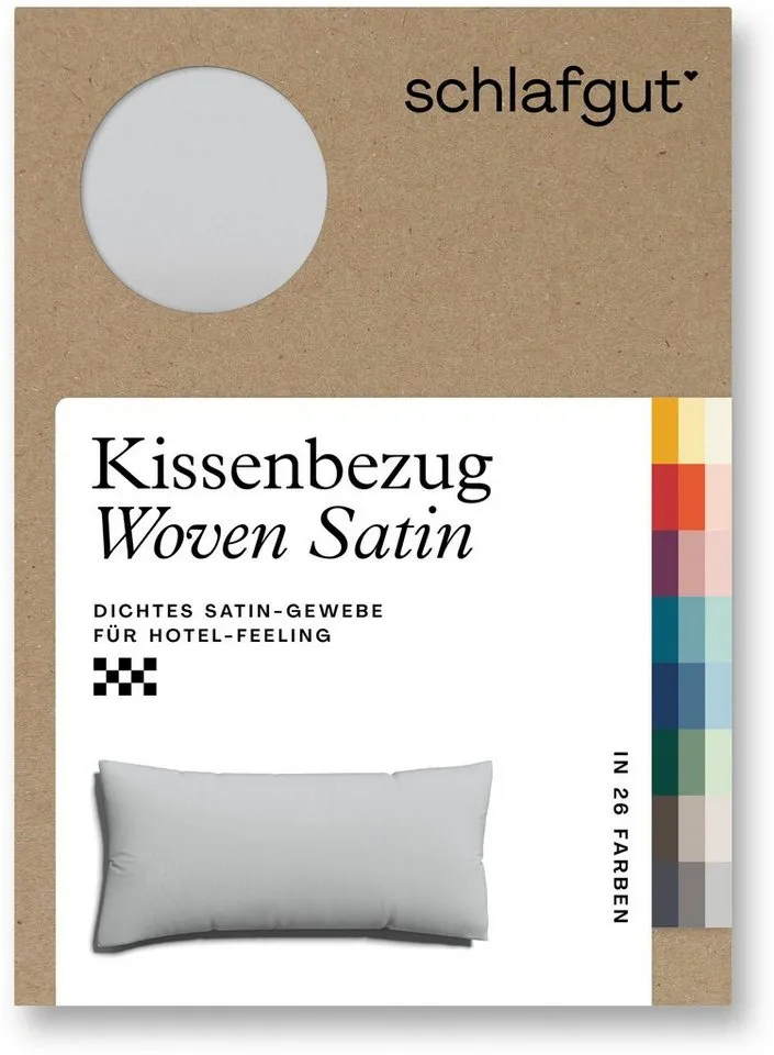 Schlafgut Schlafgut Kissenbezug Premium Kissenhülle Woven Satin, 100% Baumwolle, (1 Stück), Ton-in-Ton Reißverschluss, Fadendichte von 300tc, Uni, OEKO Tex, Grau, – Produktbild 4 von 8