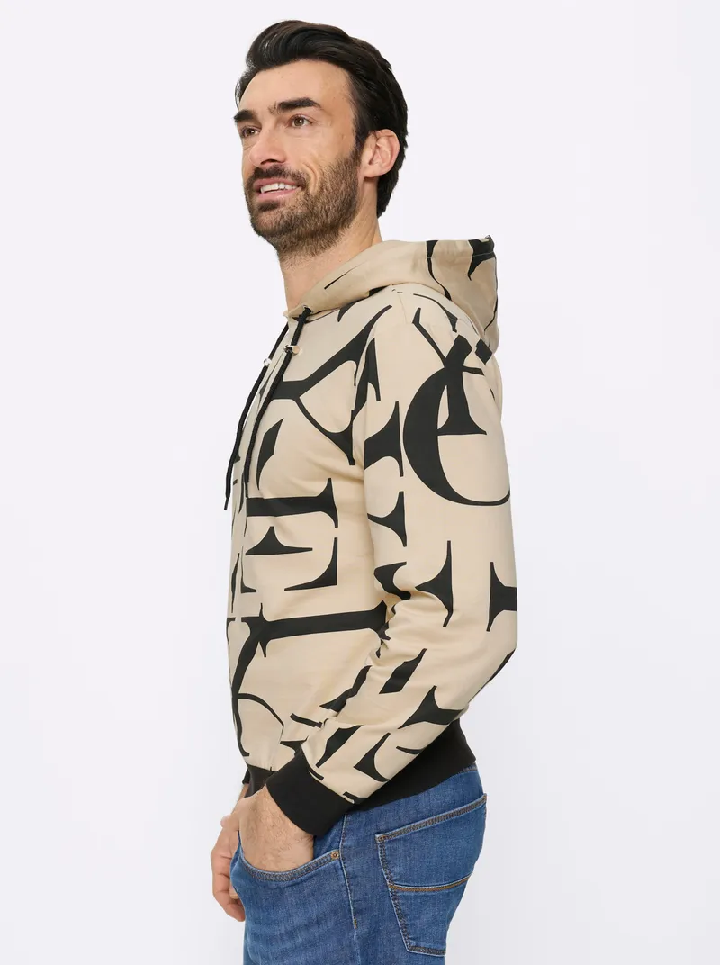 marco donati Hoodie, Sand-schwarz-bedruckt, – Produktbild 2 von 2