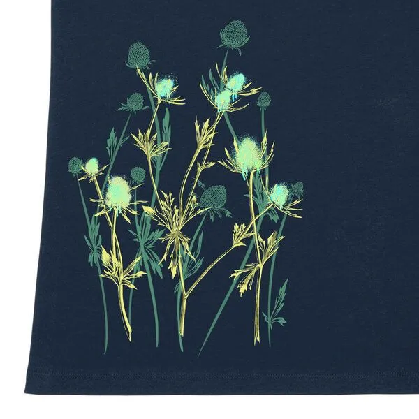 Spangeltangel Spangeltangel Damenshirt mit Distel-Motiv aus Bio-Baumwolle, Natur-Motiv, Navy, – Produktbild 2 von 3