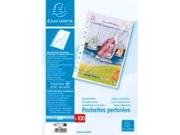 Exacompta Exacompta Prospekthüllen 2-seitig offen, glatt, DIN A4, 60µ, 100 Stk. – Produktbild 1 von 1