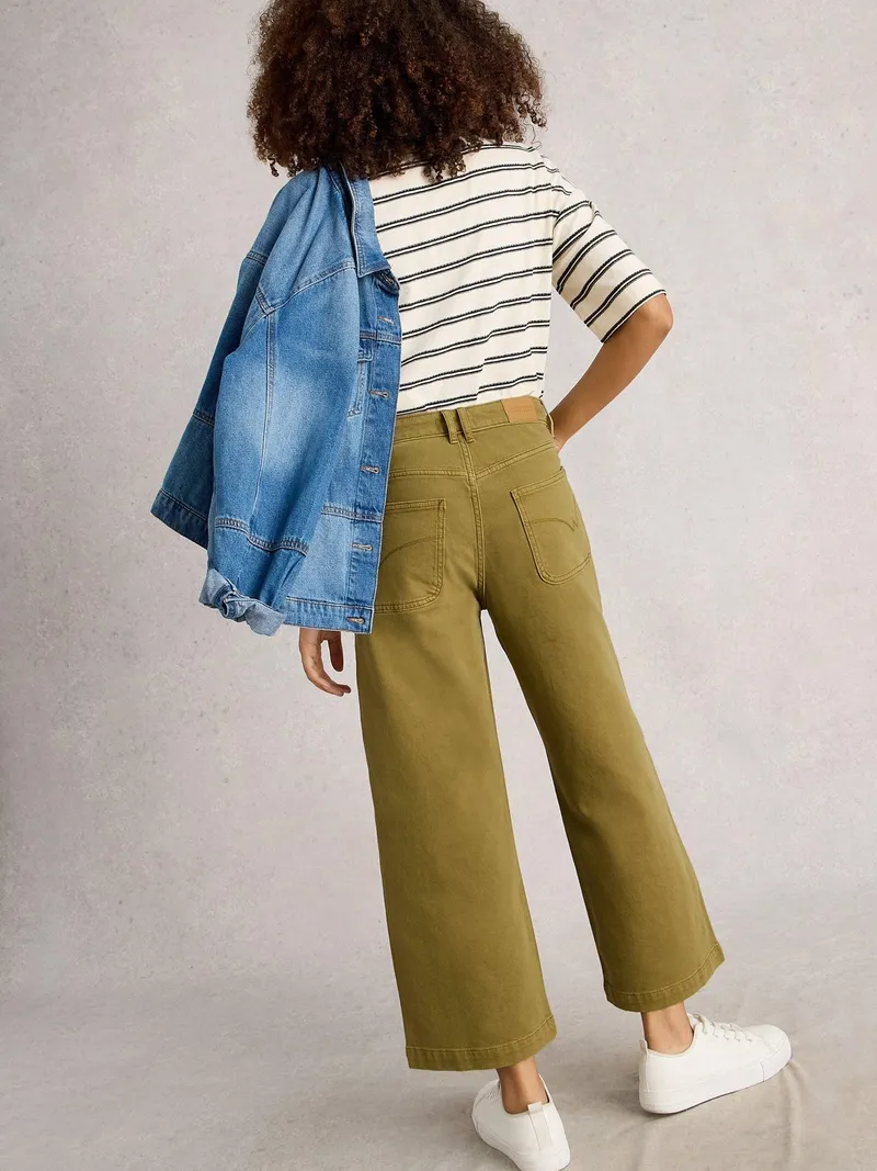 White Stuff 7/8-Jeans Tia mit weitem Bein - 38/R, Khakigrün, – Produktbild 4 von 4