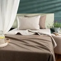 nahtur design nahtur-design Kühlende Bettdecke | Leinenlaken und leichte Lodendecke, Braun, – Produktbild 1 von 1