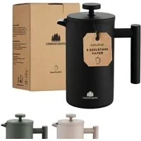GROENENBERG GROENENBERG Edelstahl French Press bunt 0,6 oder 1 Liter | mit Thermo-Effekt | Inkl. Ersatzfilter, Black, – Produktbild 1 von 1