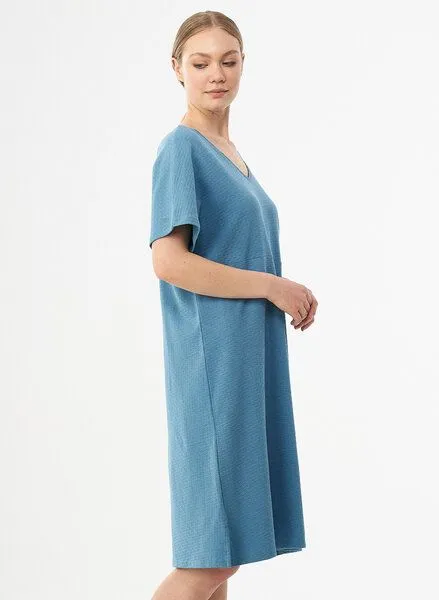 ORGANICATION ORGANICATION Jerseykleid aus Bio-Baumwolle, Petrol blue, – Produktbild 4 von 4