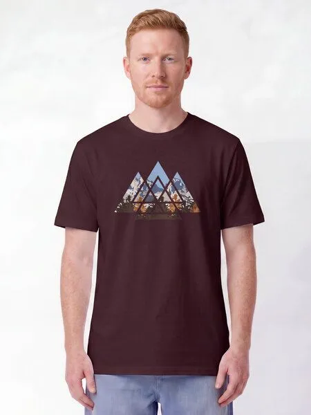 watapparel watapparel T-Shirt Unisex Geometric Landscape, Red brown, – Produktbild 2 von 2