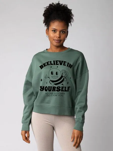 watapparel watapparel Sweatshirt Frauen Beelieve in yourself, Green bay, – Produktbild 2 von 2