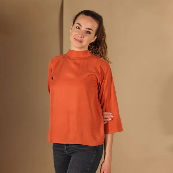 ManduTrap ManduTrap Bluse/Top aus Tencel in Blau, Senfgelb oder Rost,, Rost, – Produktbild 2 von 4