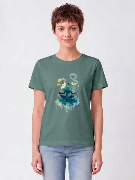 watapparel watapparel T-Shirt Frauen Yoga & Meditation, Green bay, – Produktbild 2 von 2