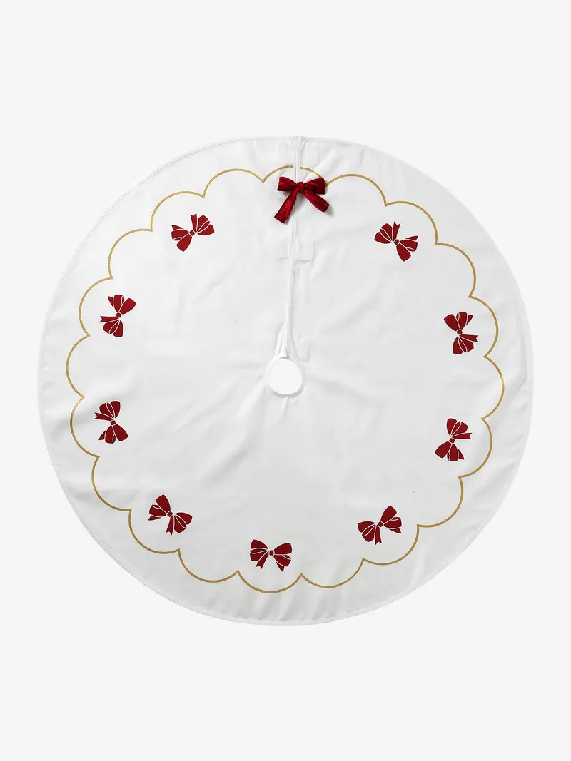 Vertbaudet Vertbaudet Runder Weihnachtsbaum-Teppich mit Wellenkante, Weiß, – Produktbild 2 von 4