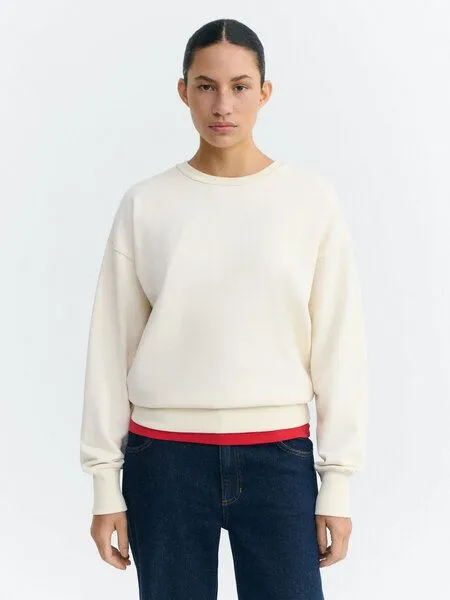 thinking mu thinking mu Damen Sweatshirt - Jodie - aus Bio-Baumwolle, Sonne pannacota (offwhite), – Produktbild 1 von 3