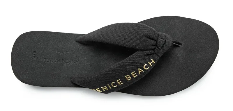 VENICE BEACH VENICE BEACH Badeschuhe, Badelatsche, Flip Flop, Sandale, Pantolette, Sommerschuhe Badezehentrenner NEU Zehentrenner mit wasserabweisender und leichter Sohle VEGAN, Schwarz, – Produktbild 4 von 5
