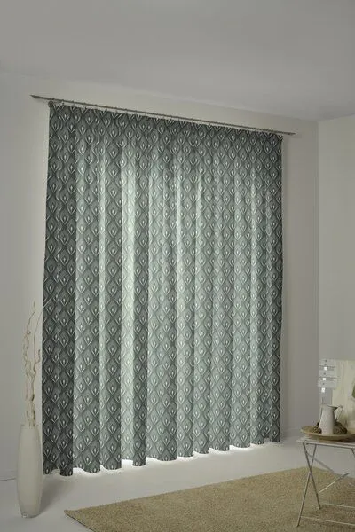 Nature by Adam Nature by Adam Vorhang aus 100% Bio-Baumwolle - Made in Germany - Feathers, Blaugrün, – Produktbild 7 von 7