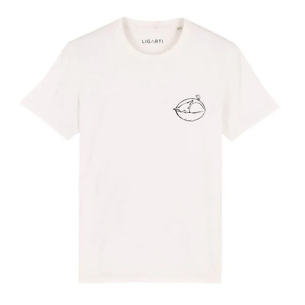 LIGARTI LIGARTI T-shirt - Schlafender Fuchs, Cremeweiß, – Produktbild 1 von 5