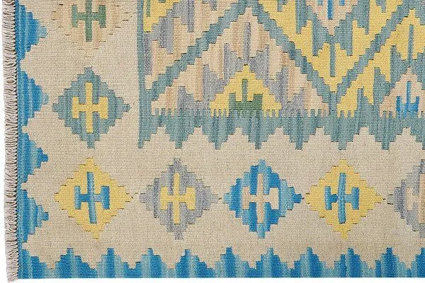 Rugtales Kelim Gashgai „Rugtales“ aus Schurwolle, Grün, – Produktbild 4 von 4