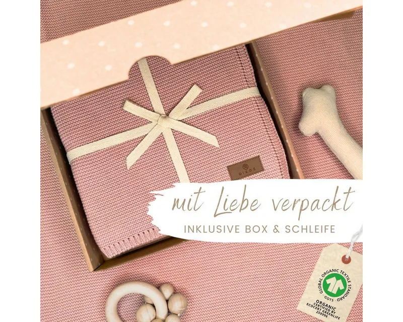 Babydecke DIKOS® Baby Decke für Neugeborene aus *100%* Bio Baumwolle, DIKOS, Kuscheldecke PREMIUM Qualität Geschenk zur Geburt, atmungsaktiv, clean, Rosa, – Produktbild 2 von 6