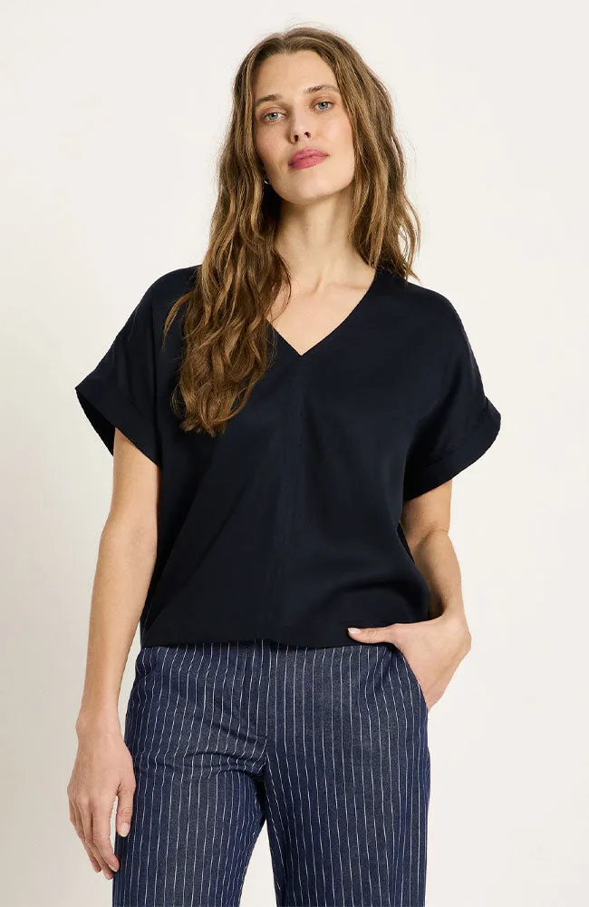 LANIUS Lanius Damen vegan Bluse Mitternachtsblau, Extra dunkelblau, – Produktbild 1 von 2