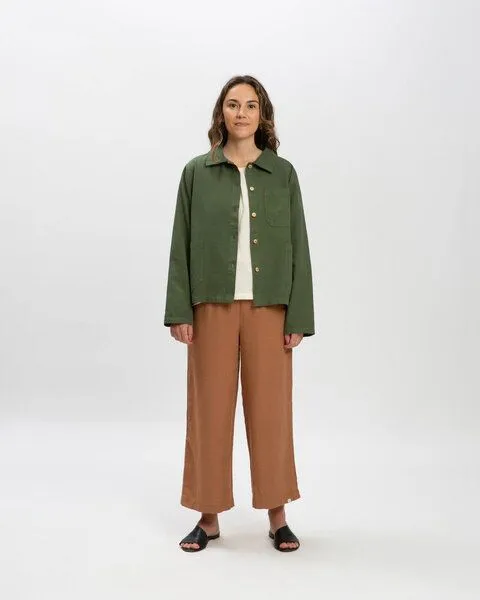 MATONA Matona Hemdjacke aus Baumwolle für Frauen / Twill Classic Jacket, Artichoke, – Produktbild 3 von 4