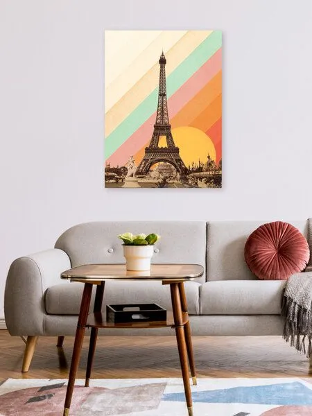 Photocircle Photocircle Poster / Leinwandbild - Eiffelturm vor Regenbogen – Produktbild 1 von 4