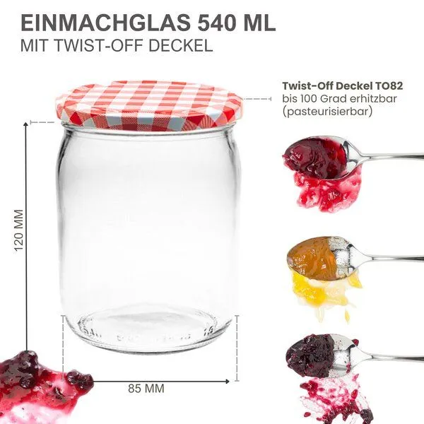 mikken mikken Einmachgläser 540ml mit Schraubdeckel – Produktbild 8 von 8