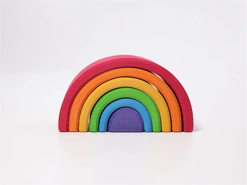 Grimms Grimms Kleiner Regenbogen aus Lindenholz, 6-teilig Maße 17 x 6,5 x 8,7 cm, Mehrfarbig, – Produktbild 2 von 2