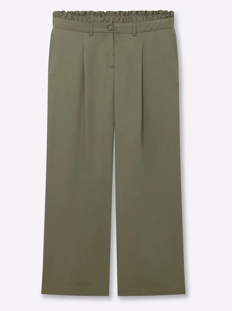 sheego Paperbag-Hose, Khaki, – Produktbild 1 von 2