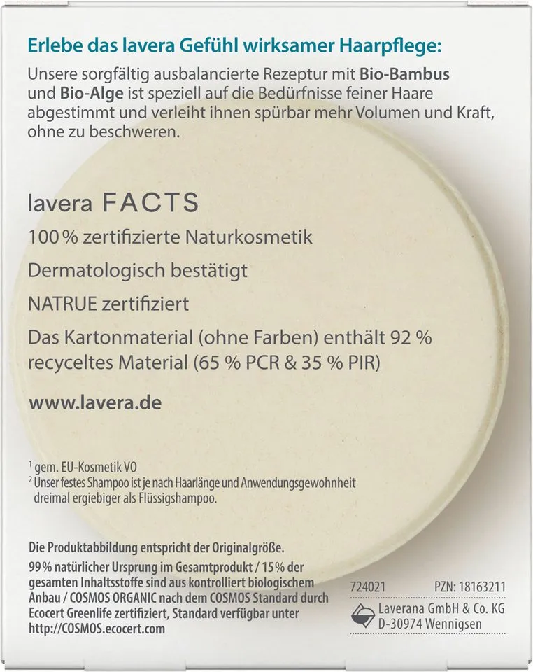 lavera lavera Festes Pflegeshampoo Volumen & Kraft – Produktbild 6 von 6