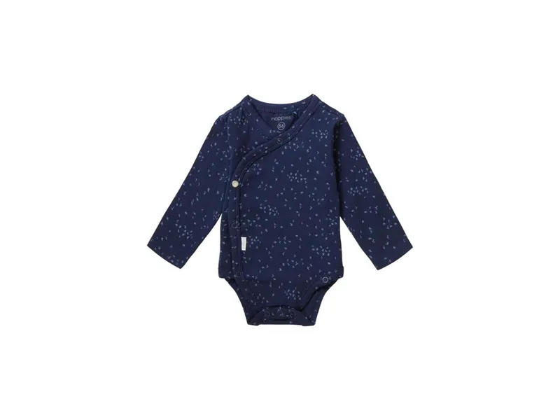 Noppies Wickelbody Norsik black iris print Gr. 56, Blau, – Produktbild 1 von 1