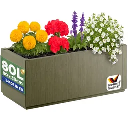 Casaria® Blumentopf Ethica Olivgrün Kunststoff 80x36x36cm – Produktbild 1 von 1