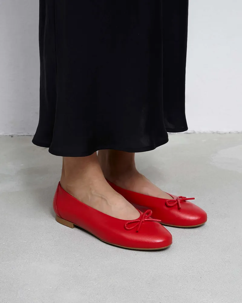 BOHEMA BOHEMA Damen vegan Ballettschuhe Mossy Rot, Rot, – Produktbild 2 von 2