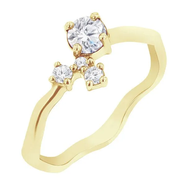 Eppi Eppi Cluster-Ring mit Moissanit und Lab Grown Diamanten Roche, Gelb, – Produktbild 1 von 4