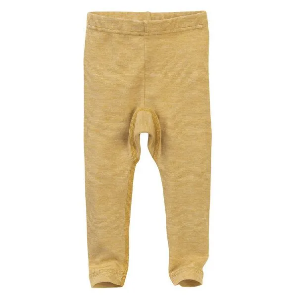 People Wear Organic People Wear Organic Baumwolle-Wolle-Seide Legging, uni meliert, Gelb, – Produktbild 1 von 2