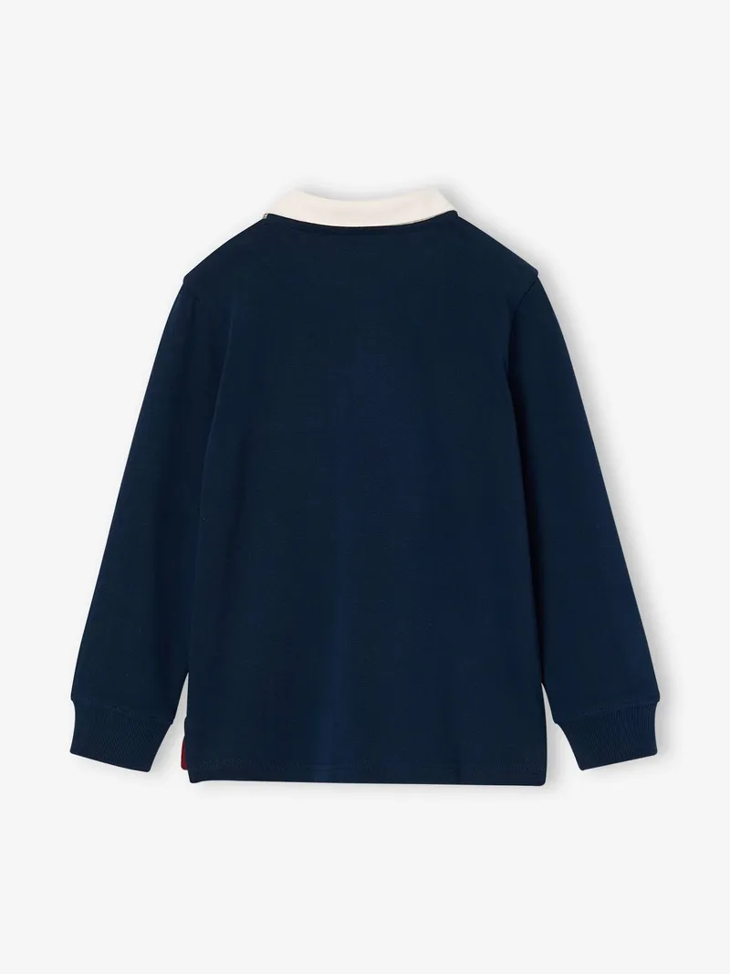 Vertbaudet Poloshirt mit Brust-Applikation Jungen, Marine, – Produktbild 2 von 3