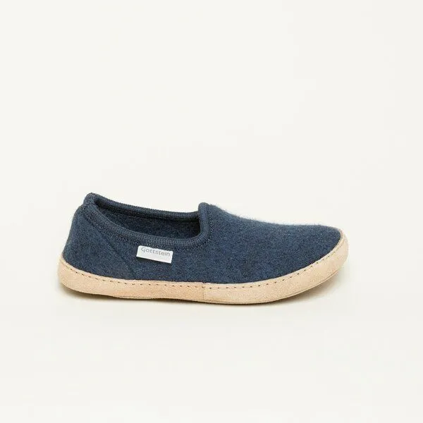 Gottstein Gottstein Woll-Hausschuh Cheyenne aus 100% Schurwolle | Hüttenschuh für Damen & Herren, Dunkel-blau, – Produktbild 4 von 4