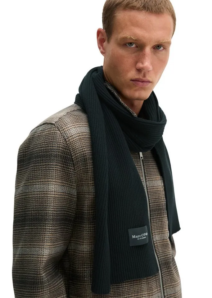 Marc O'Polo Marc O'Polo Strickschal aus reiner Bio-Baumwolle, Schwarz, – Produktbild 3 von 3