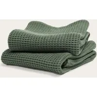 Kushel Towels Kushel Towels The Tea Towel - SET Geschirrtuch Geschirrhandtuch aus Bio-Baumwolle, Veggie verde, – Produktbild 1 von 1