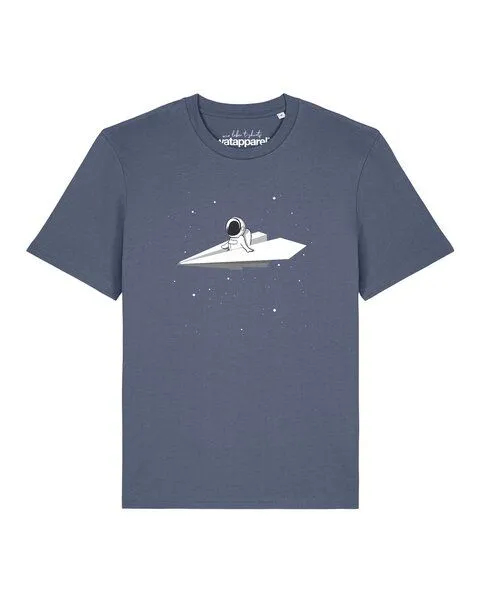 watapparel watapparel T-Shirt Unisex Fly me to the moon, Blue grey, – Produktbild 1 von 2