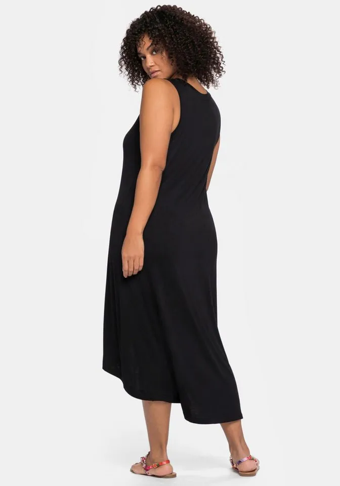 sheego sheego Strandkleid Strandkleid Langarm, Schwarz, – Produktbild 3 von 3