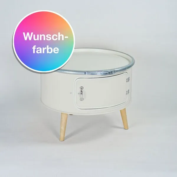 Lockengelöt Lockengelöt Betty Couchtisch aus einem Hamburger Ölfass, Wunschfarbe (gepulvert), – Produktbild 7 von 7