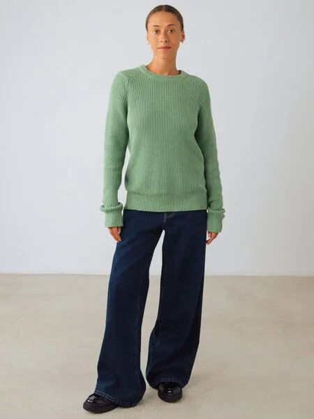 Honest Basics Honest Basics Damen Strickpullover aus 100% Bio-Baumwolle, Salbei, – Produktbild 4 von 4