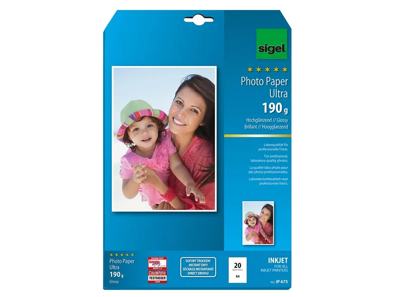 Sigel Sigel 20 Blatt Ultra Photopapier 190g glossy – Produktbild 1 von 1