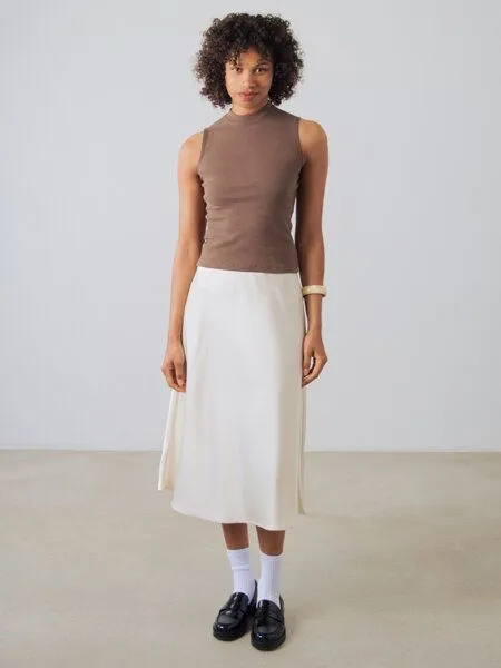 Honest Basics Honest Basics Damen Mock-Top aus Bio- und recycelter Baumwolle, Erdbraun, – Produktbild 2 von 4