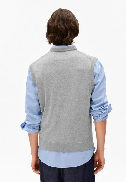 ARMEDANGELS ARMEDANGELS SLEEVELESS KNIT Herren Pullunder aus Bio-Baumwolle, Silver melange, – Produktbild 2 von 4