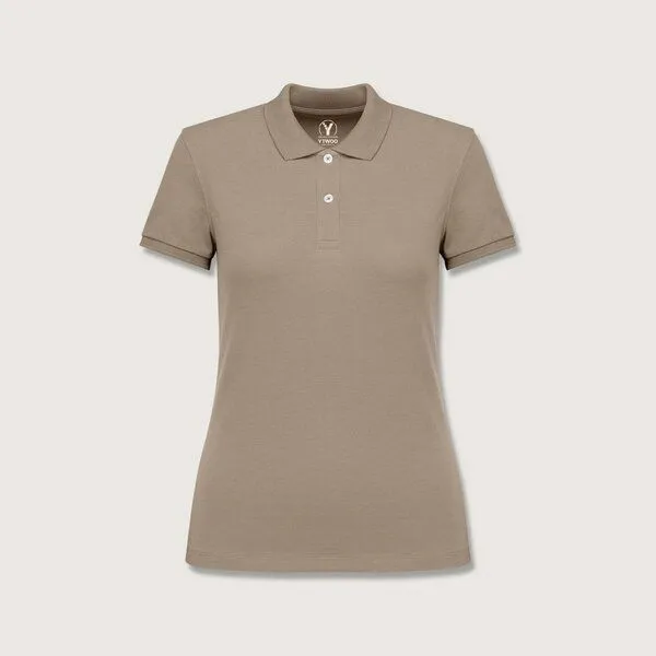 YTWOO YTWOO Damen Piqué-Poloshirt Midweight, Wet sand, – Produktbild 1 von 2
