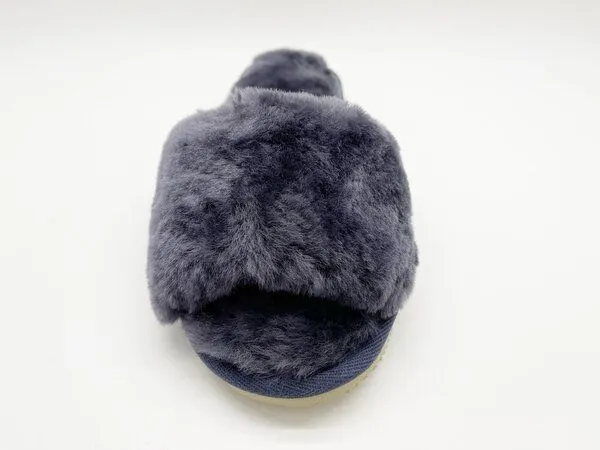 thies Pantoffel aus Schaffell "thies Fluffy Slide", Dark blue (dunkelblau), – Produktbild 3 von 4